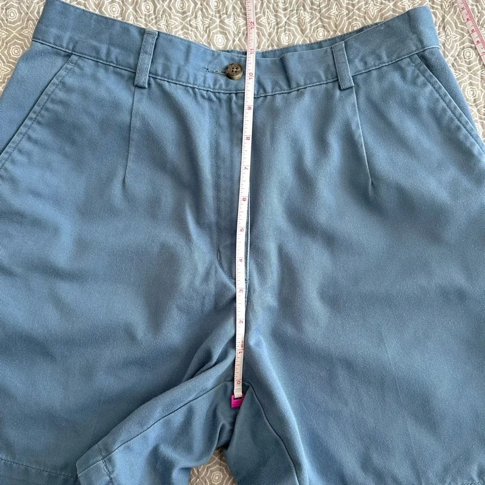 L.L. Bean Vintage Women's Chino Shorts Blue A-line High Waist Size 4 - Picture 8 of 10